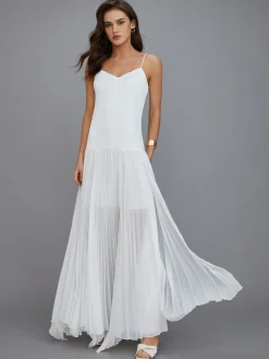 Discount Boho Vacation Long Dress White Dresses|Black Dresses