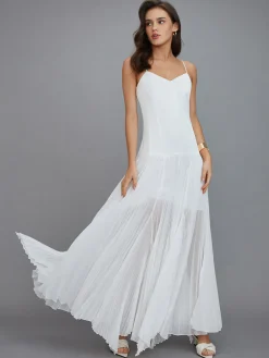 Discount Boho Vacation Long Dress White Dresses|Black Dresses