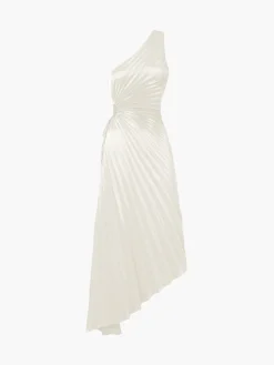 Online Bold In Pleat Satin Cutout Long Dress Casual Dresses|Cocktail & Party Dresses
