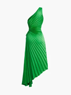 Online Bold In Pleat Satin Cutout Long Dress Casual Dresses|Cocktail & Party Dresses