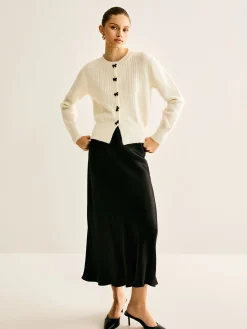 Discount Bow Button Panel Cardigan Cardigans|Sweaters & Cardigans