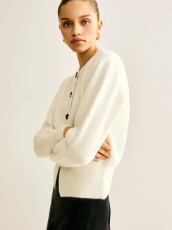Discount Bow Button Panel Cardigan Cardigans|Sweaters & Cardigans