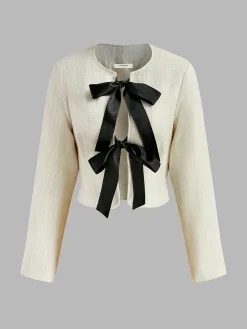 Clearance Bow Decor Short Blazer Outerwear|Blazers