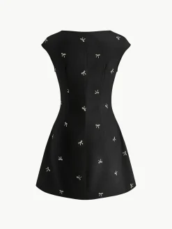 Outlet Bow Detail Breasted Tank Dress Black Dresses|Casual Dresses