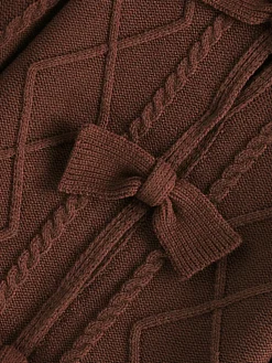 Outlet Bow Front Cable Knit Top Sweater Tops|Sweaters & Cardigans