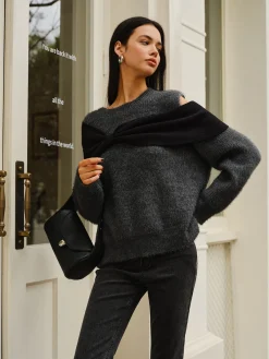 Online Bow Front Cutout Shift Sweater Sweater Tops|Sweaters & Cardigans
