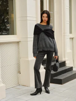 Online Bow Front Cutout Shift Sweater Sweater Tops|Sweaters & Cardigans
