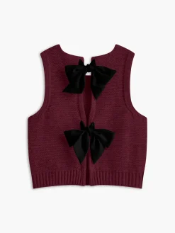 Clearance Bow Front Sweater Vest Sweater Vests|Sweaters & Cardigans