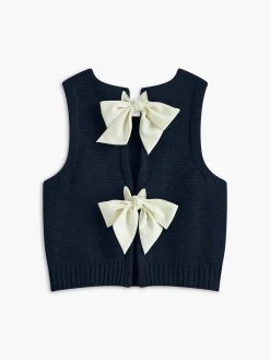 Clearance Bow Front Sweater Vest Sweater Vests|Sweaters & Cardigans
