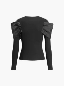 Clearance Bow Knot Long Sleeve Top T-shirts|Tops