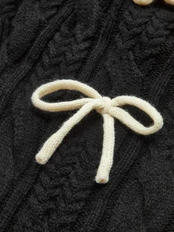 Best Bow Knotted Cable Knit Cardigan Cardigans|Sweaters & Cardigans