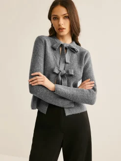 New Bow Knotted Cardigan Cardigans|Sweaters & Cardigans