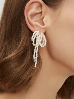 Discount Bow Pearl Tassel Earrings Earrings|Accessories