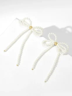 Discount Bow Pearl Tassel Earrings Earrings|Accessories