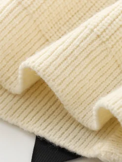 Outlet Bow Ribbed Warm Sweater Sweater Tops|Sweaters & Cardigans
