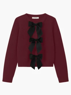 Outlet Bow Ribbed Warm Sweater Sweater Tops|Sweaters & Cardigans