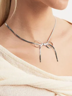 Bow Tassel Necklace Bracelet Set Necklaces|Accessories