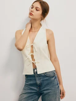 Discount Bow Tied Tank Top Tank Tops & Camis|Tops