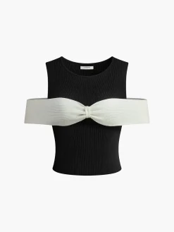 New Bow-Trim Stretch Sweater Vest Sweater Vests|Sweaters & Cardigans