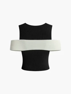 New Bow-Trim Stretch Sweater Vest Sweater Vests|Sweaters & Cardigans