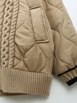 Hot Braided Quilted Winter Cardigan Coat Cardigans|Outerwear