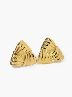 New Braided Textured Triangle Earrings Earrings|Accessories