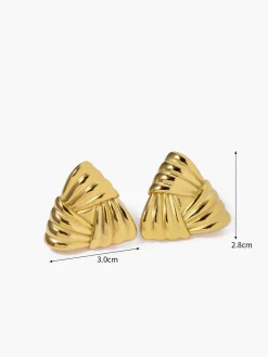 New Braided Textured Triangle Earrings Earrings|Accessories