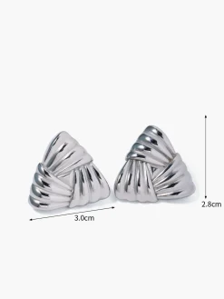 New Braided Textured Triangle Earrings Earrings|Accessories