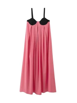 Bra-Splicing Halter Strap Long Dress White Dresses|Casual Dresses