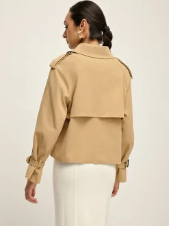 Discount Breasted Lapel Trench Coat Outerwear|Coats