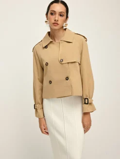 Discount Breasted Lapel Trench Coat Outerwear|Coats