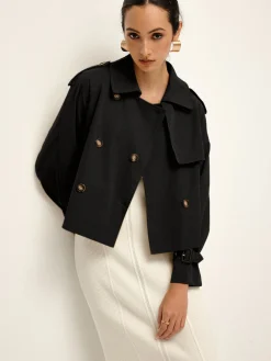 Discount Breasted Lapel Trench Coat Outerwear|Coats
