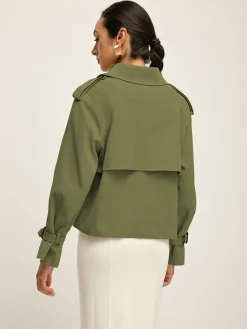Discount Breasted Lapel Trench Coat Outerwear|Coats