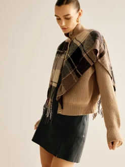 Online Breasted Tassel Knit Shawl Outerwear Sweater Tops|Outerwear