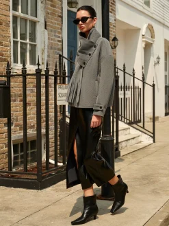 Discount Breasted Wool Coat With Button Tassel Scarf Outerwear|Coats