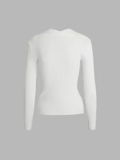 Bronzework Knitted Ribbed Pullover Sweater Sweater Tops|Sweaters & Cardigans