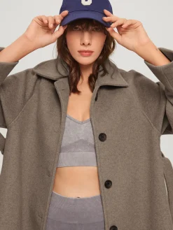 Sale Brushed Belted Long Overcoat Outerwear|Coats