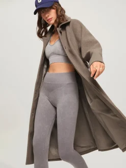 Sale Brushed Belted Long Overcoat Outerwear|Coats
