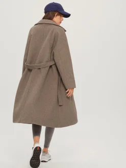 Sale Brushed Belted Long Overcoat Outerwear|Coats