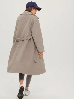 Sale Brushed Belted Long Overcoat Outerwear|Coats