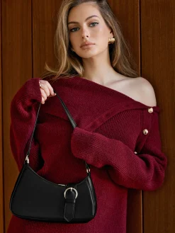 Buckle Belt-Design Armpit Bag Bags|Accessories