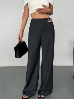 Discount Buckle Belted Cutout Pants Pants|Bottoms