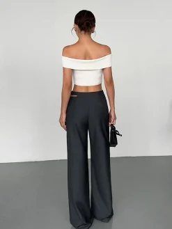 Discount Buckle Belted Cutout Pants Pants|Bottoms