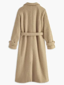 New Buckle Belted Long Faux Fur Coat Outerwear|Coats