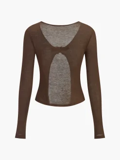 Clearance Buckle Design Split Thin Blouse Tops