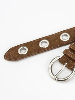 Hot Buckle Slim Suede Belt Belts & Chain|Accessories