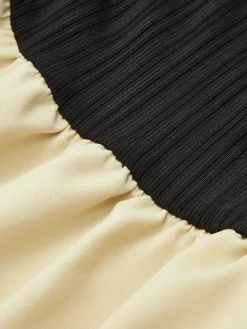 New Bud Waist Panel Short Dress Black Dresses|Casual Dresses