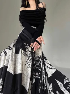 Clearance Bud Waist Side-Zipper Midi Skirt Skirts|Bottoms