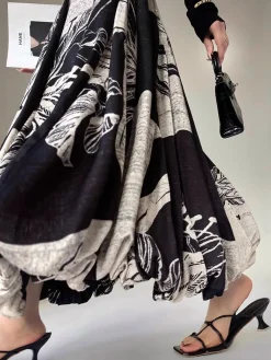 Clearance Bud Waist Side-Zipper Midi Skirt Skirts|Bottoms