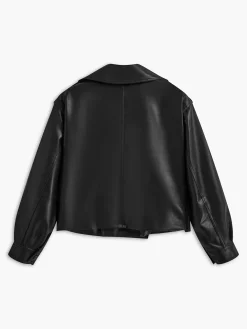 Outlet Button Clasp PU Leather Jacket Outerwear|Jackets